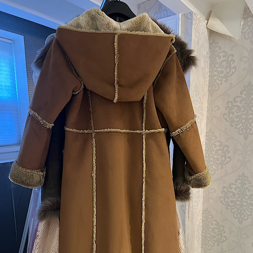 Shearling kids tan coat